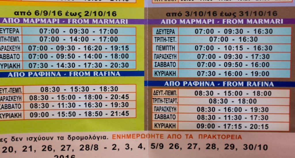δρομολόγια πλοίων Ραφήνα Μαρμάρι