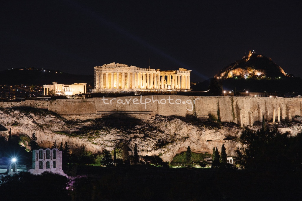 Acropole et Parthénon depuis Thiseio et la colline Philopappou
