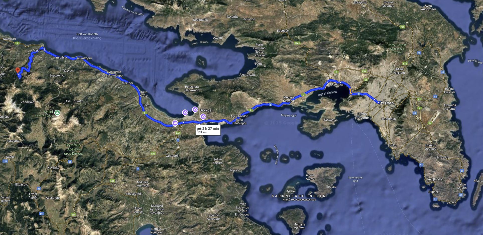 διαδρομή Αθήνα Λίμνη Τσιβλού