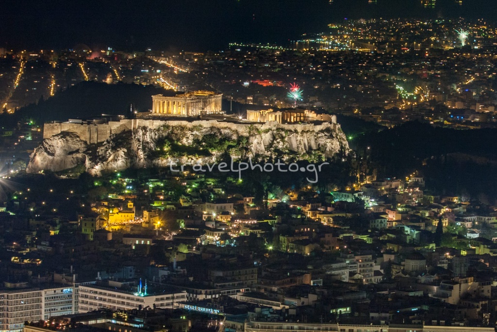 Akropolis und Parthenon vom Hügel von Lycabettus aus