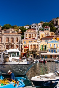 Pêcheur Verre port de Symi