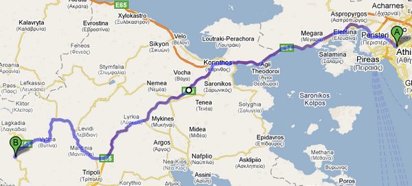 route Athene Dimitsana