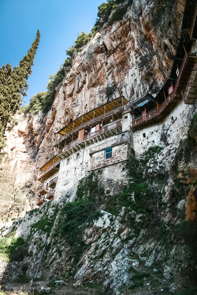 Heilige klooster van Timios Prodromos in de kloof van Lousios