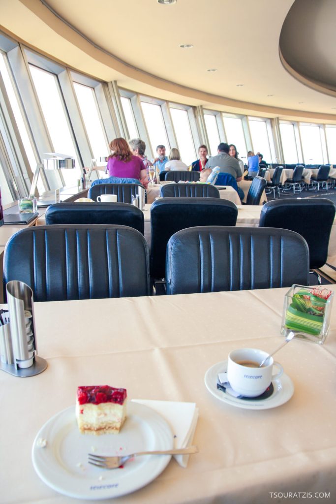 on the top of fernsehturm tv tower berlin germany