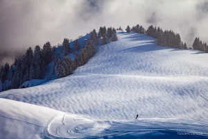 Sea of snow waves in Chatel ski resort Portes du Soleil