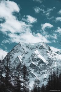 Mont Collon at Arolla ski station Valais Swiss Alps Switzerland