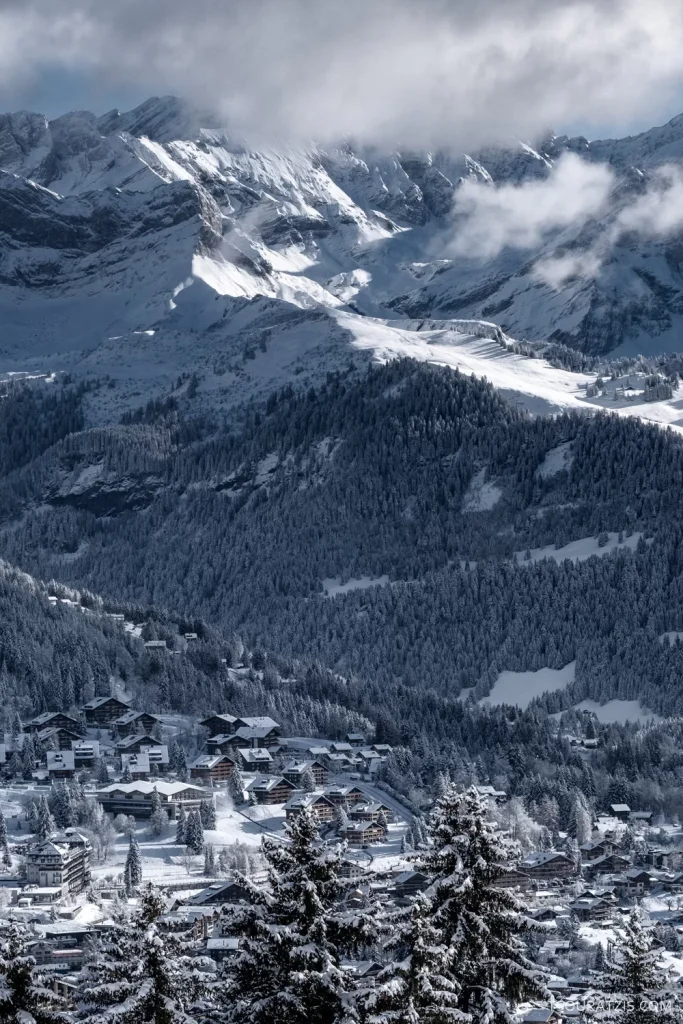 Villars village and ski resort in the Swiss Alps alpes vaudoises