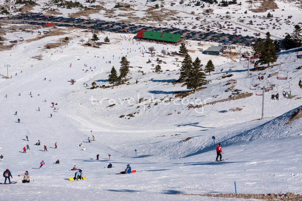 Kalavrita-skicentrum. Het chalet op 1.700 meter