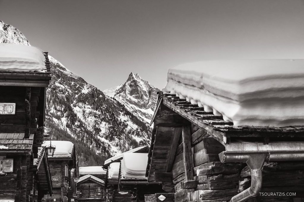 Zinal village in Valais ski resorts Swiss Alps-Val d' Anniviers