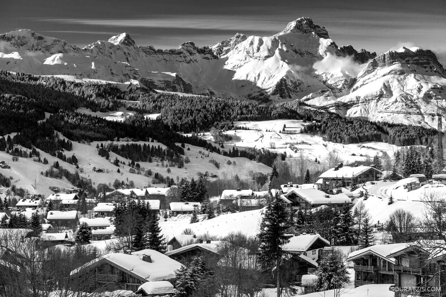 Megeve ski resort in Evasion Mont Blanc-french Alps