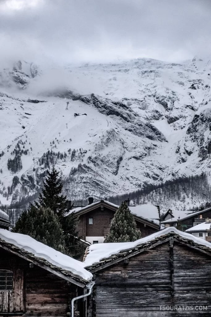 Saas Fee village ski station Swiss Alps x