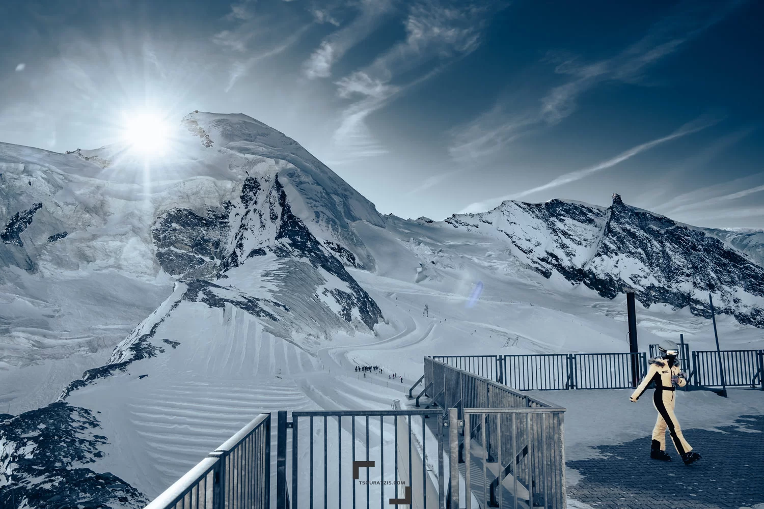 Saas Fee village ski station Swiss Alps