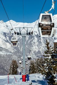 Courchevel ski station telecabines cable cars
