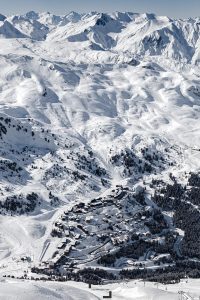 Meribel ski station in the French Alps and the vallees ski domain