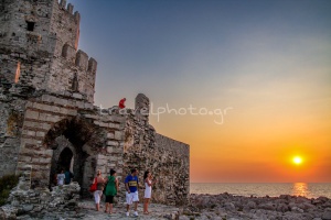 Μεσσηνίας Μπούρτζι κάστρο ηλιοβασίλεμα
