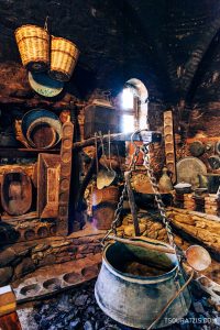 Megalo Meteoro monastery traditional kitchen Meteora region in Thessaly