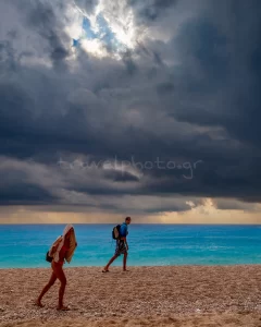 Καταιγίδα στη παραλία Πόρτο Κατσίκι Λευκάδα