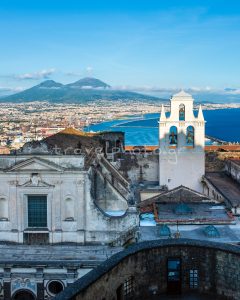 The city of Naples with the imposing Vesuvius