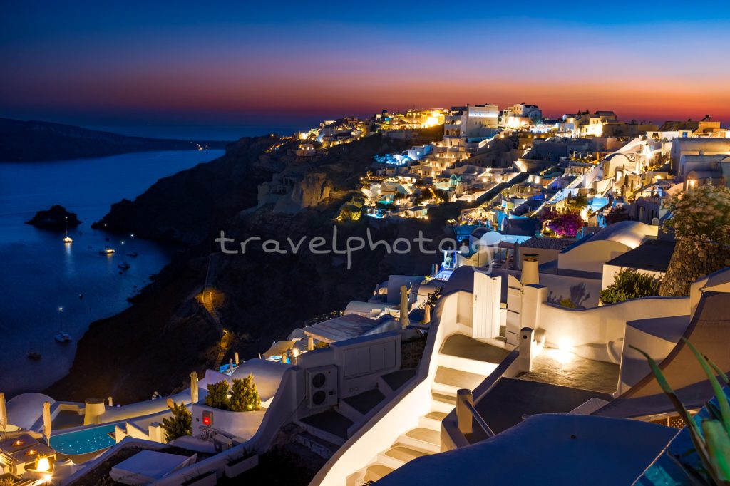 Santorini island sunset dusk oia village view Σούρουπο και χρώματα στη Σαντορίνη