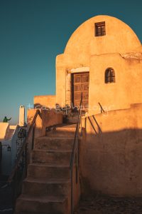 Σαντορίνη ηλιοβασίλεμα παλιό σπίτι Πύργος