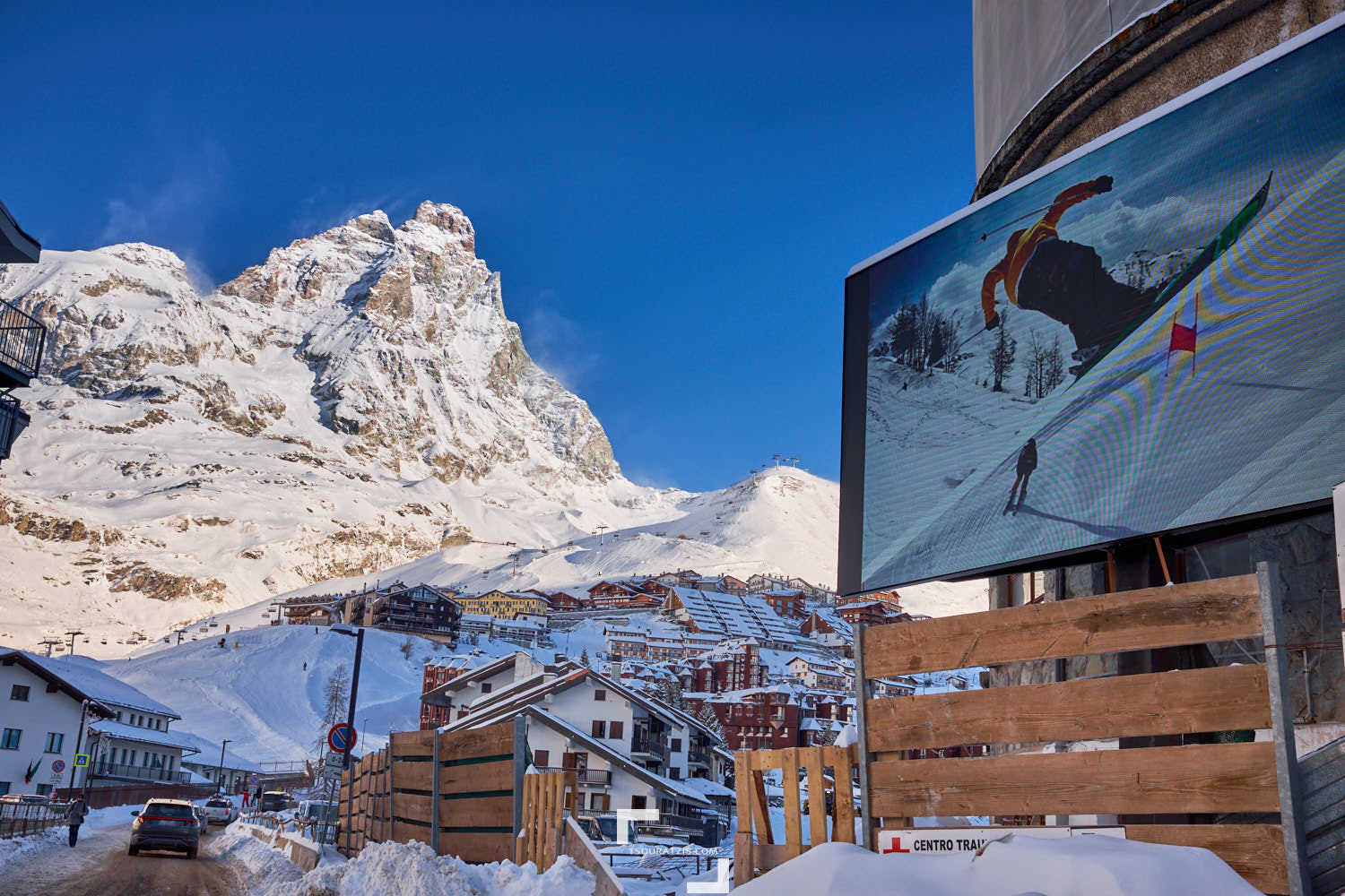 Breuil Cervinia ski station Italian Alps Cervino
