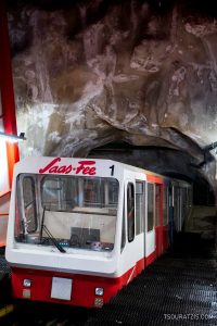 Metro Alpin subway railway and train, Saas-Fee
