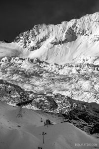 Part of the glacier at Saas Fee ski station Swiss Alps