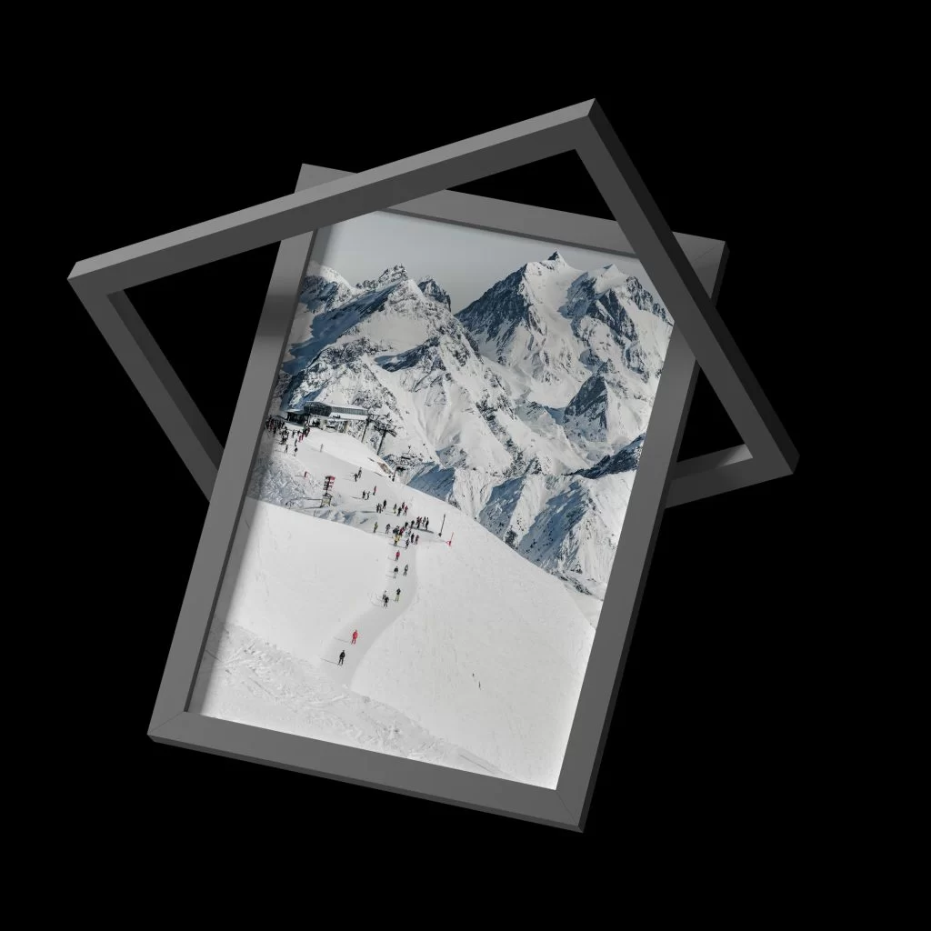 Courchevel ski domain resort landscape poster french alps x